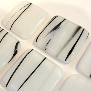 White and Black Drawer or Cabinet Knobs, Asian Style Fused Glass Handles, Black and White Kitchen Home Decor, Furniture Hardware Pulls