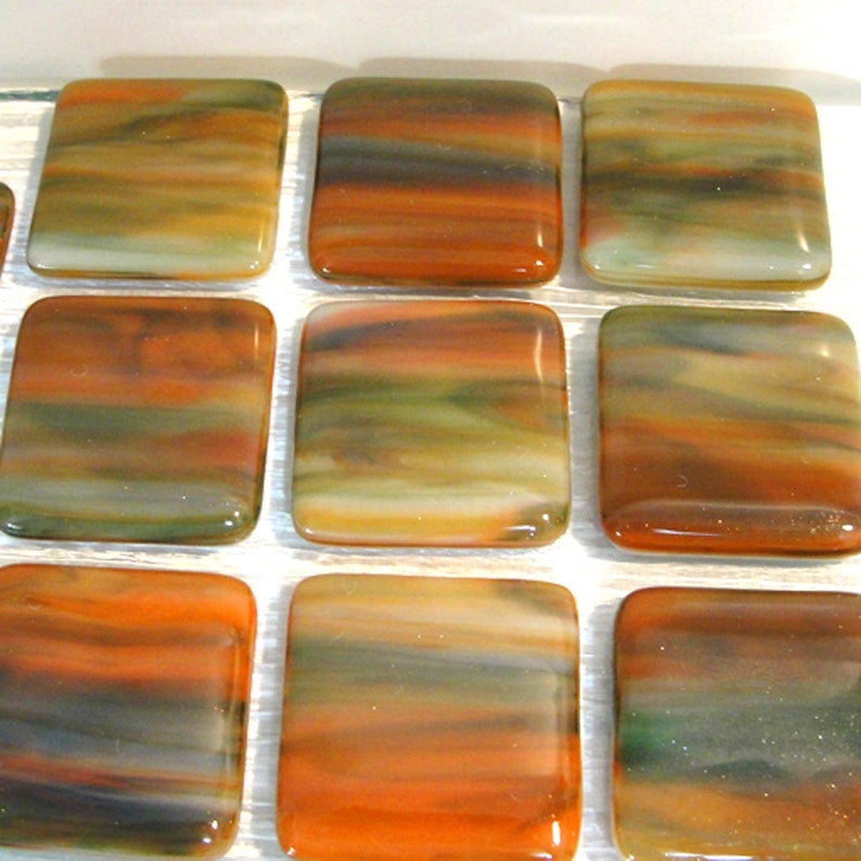 Green and Orange Drawer Pulls Fused Glass Pulls Etsy