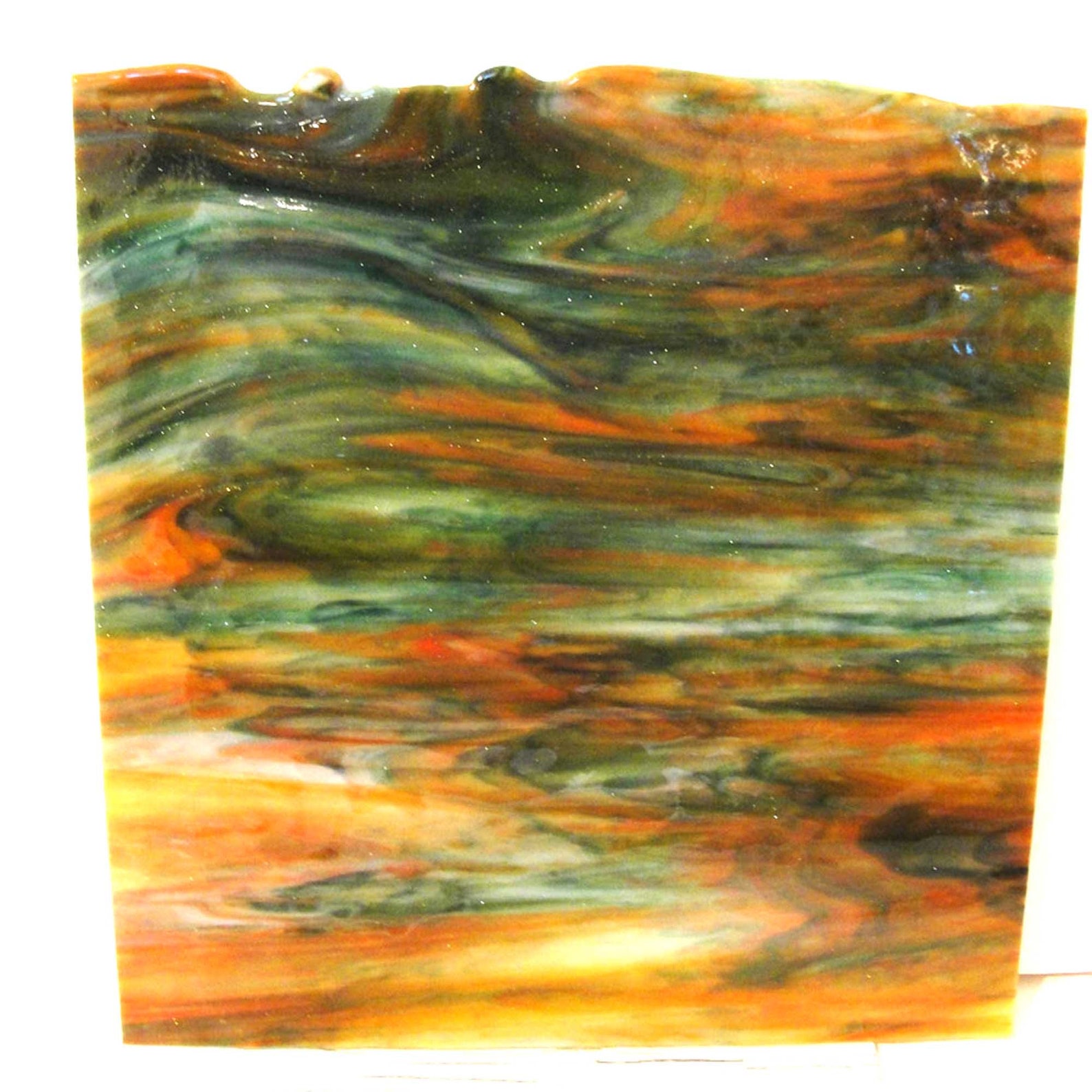 Green and Orange Drawer Pulls Fused Glass Pulls Etsy