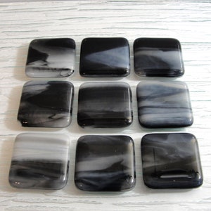 Always Stylish Black and White Fused Glass Drawer or Cabinet Knobs for Study or Office, Kitchen or Bathroom Hardware, Dresser Furniture Knob