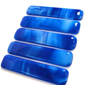 Blue and White Fused Glass Cabinet or Drawer Pulls, Shades of Blue Door Handles, Closet Door Hardware, Kitchen Cupboard Pull, Furniture Pull