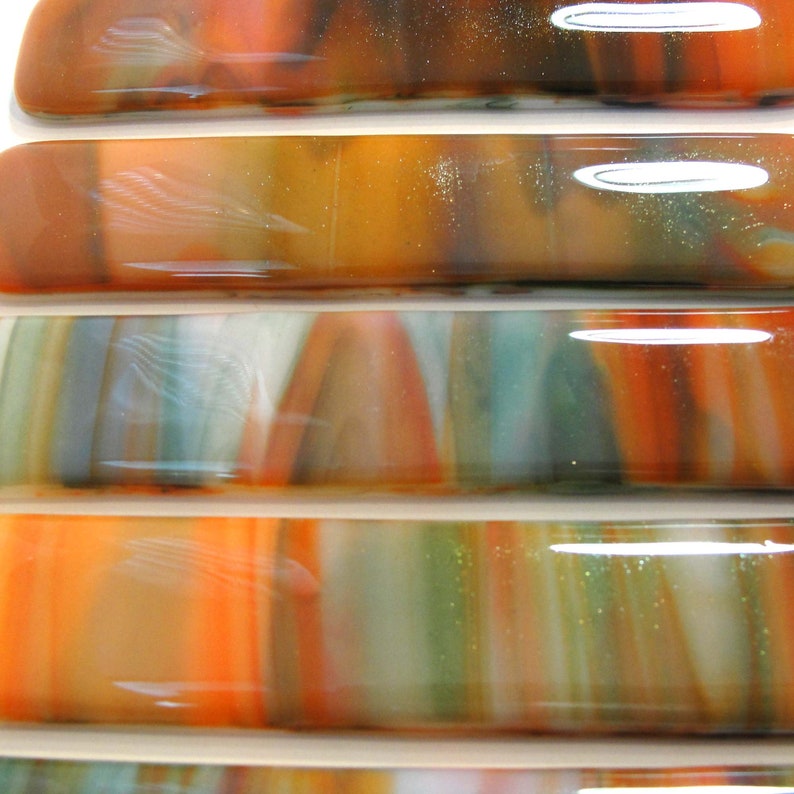 Green and Orange Drawer Pulls Fused Glass Pulls Etsy