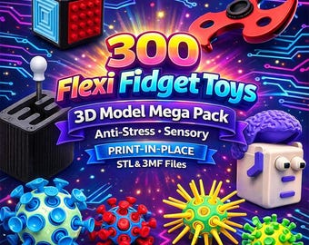 Flexi Fidget STL Files – 300 Articulated Stl Print Models (Commercial Use)