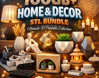 Paquete de archivos STL para decoración del hogar: 100 GB de modelos de impresión 3D, jarrones modernos y arte mural.
