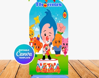 Décor d'anniversaire Plim Plim | Modèle Canva modifiable | Décoration de fête d'enfants | Décor à imprimer | Téléchargement instantané | Fête Plim Plim