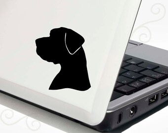 Great Dane with Natural Ears Decal Vinyl Sticker - Bonus Backup Sticker Included - SilhouetteMYpet Design:DOG-GRD04