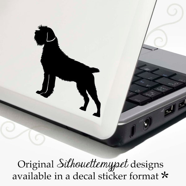 Wirehaired Pointing Griffon Decal Vinyl Sticker - Bonus Backup Sticker Included - SilhouetteMYpet Design:DOG-WHG01