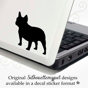 French Bulldog Decal Vinyl Sticker - Bonus Backup Sticker Included - SilhouetteMYpet Design:DOG-FBD01