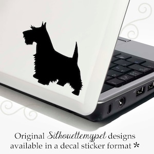 Scottish Terrier Decal Vinyl Sticker - Bonus Backup Sticker Included - SilhouetteMYpet Design:DOG-SCT01