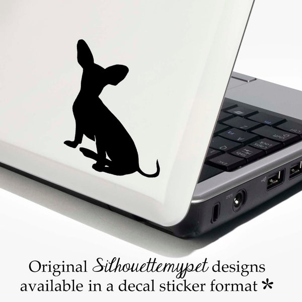 Chiweenie Decal Chihuahua Dachshund Mix Decal Vinyl Sticker - Bonus Backup Sticker Included - SilhouetteMYpet Design:DOG-CWE01