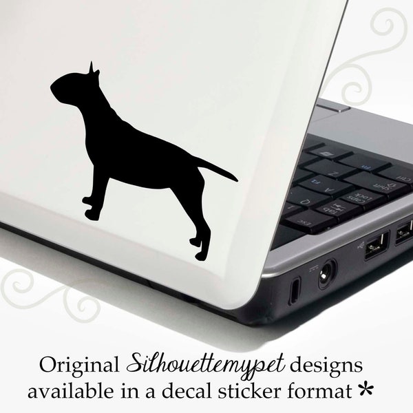 Bull Terrier Decal Vinyl Sticker -- Bonus Backup Sticker Included - SilhouetteMYpet Design:DOG-BUT03