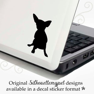 Chihuahua Decal Vinyl Sticker - Bonus Backup Sticker Included - SilhouetteMYpet Design:DOG-CHI03