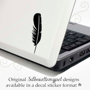 Feather Decal Vinyl Sticker -- Bonus Backup Sticker Included - SilhouetteMYpet Design:BIR-FTH01