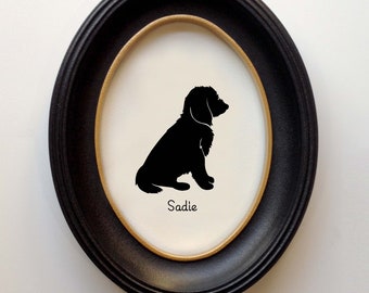 Bernedoodle Silhouette  - Personalized Dog Portrait, Pet Gift, Hand Cut by Original Design:DOG-BND02