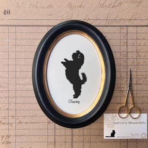 Shih Tzu Silhouette Dog Portrait, Pet Gift, Hand Cut by SilhouetteMyPet Design:DOG-SHZ04