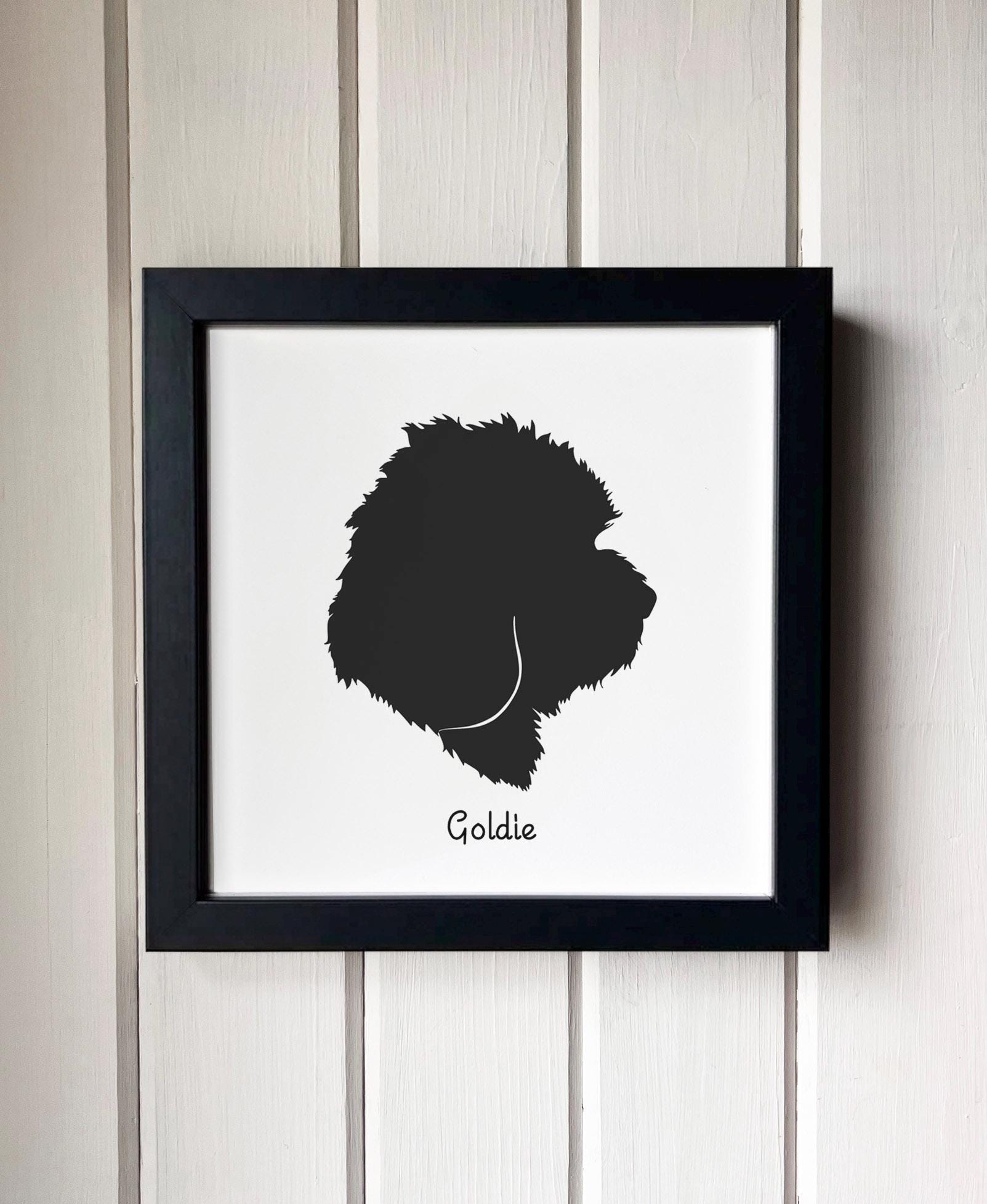 Cockapoo Silhouette Dog Portrait | Hand-cut Pet Memorial | Frame ...