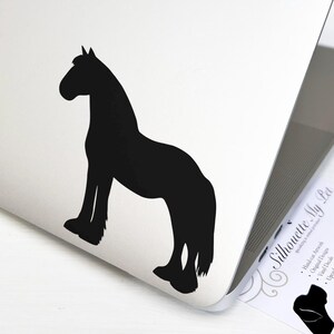 Clydesdale Horse Vinyl Decal (Long Tail) - Bumper Sticker - SilhouetteMYpet Design:HOR-CLY02