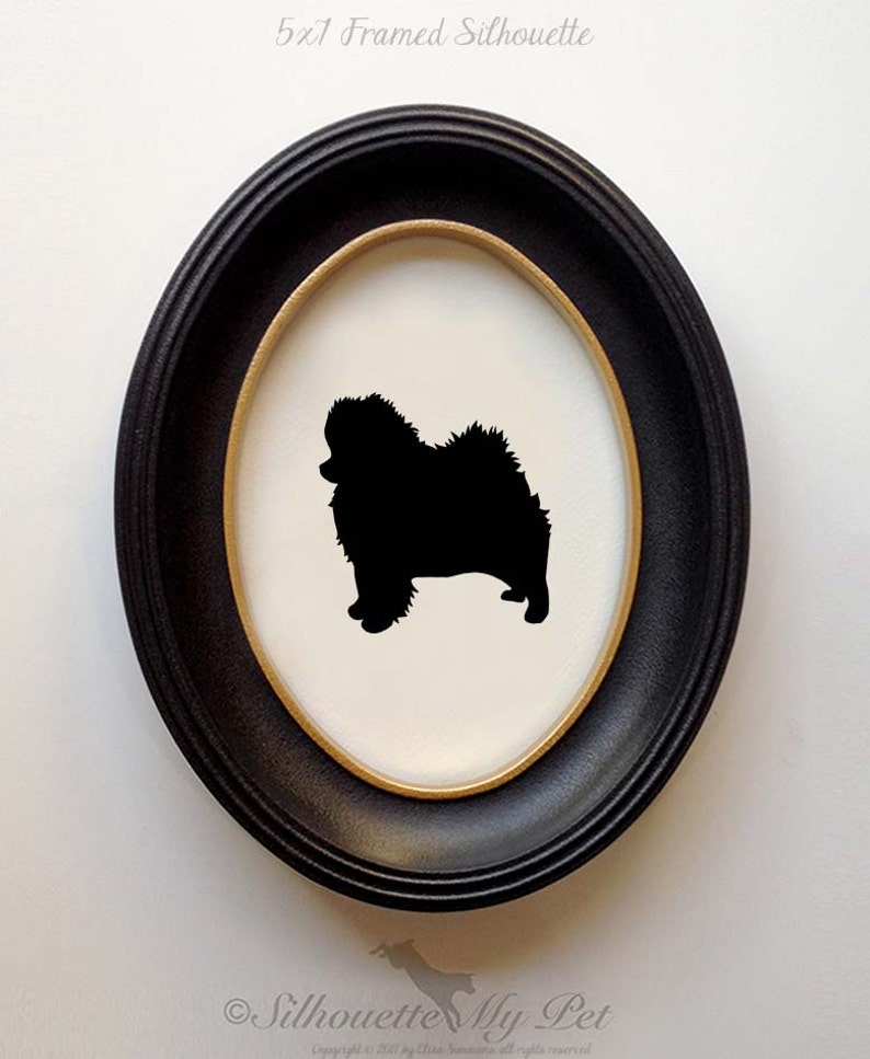 Pomeranian Silhouette Personalized Dog Portrait, Pet Gift, Hand Cut by SilhouetteMyPet Design:DOG-POM01 image 3