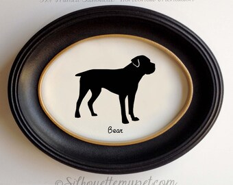 Cane Corso Silhouette Personalized Dog Portrait, Pet Gift, Hand Cut by SilhouetteMyPet Design:DOG-CCO07