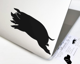 Flying Pig Vinyl Decal (Straight Tail, No Wings) - Bumper Sticker - SilhouetteMYpet Design:OA-PIG03