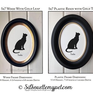 Bengal Cat Silhouette Portrait | Hand-Cut Pet Memorial | Frame & Personalized Text Options imagen 5