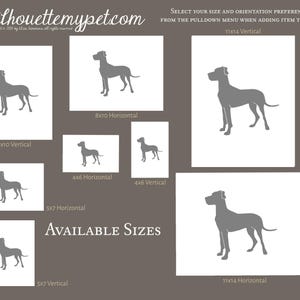 Great Dane Silhouette Dog Portrait | Hand-Cut Pet Memorial | Frame & Personalized Text Options image 20