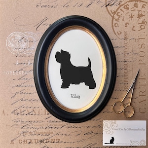 West Highland White Terrier Silhouette Dog Portrait, Pet Gift, Hand Cut by SilhouetteMyPet Design:DOG-WST02