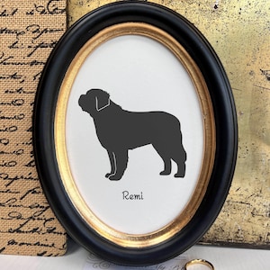 St Bernard Silhouette Dog Portrait, Pet Gift, Hand Cut by SilhouetteMyPet Design:DOG-STB02