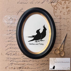Cockatiels Silhouette  - Text + Variety of Sizes Available - SilhouetteMyPet Cockatiel Art Design:BIR-CTL02