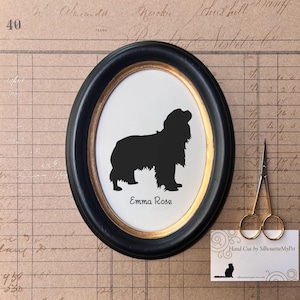 Cavalier King Charles Spaniel Silhouette Dog Portrait, Pet Gift, Hand Cut by SilhouetteMyPet Design:DOG-CKC01