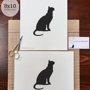 Bengal Cat Silhouette Portrait | Hand-Cut Pet Memorial | Frame & Personalized Text Options imagen 18