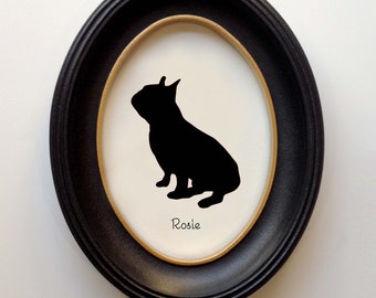 French Bulldog Silhouette Personalized Dog Portrait, Pet Gift, Hand Cut by SilhouetteMyPet Design:DOG-FBD02