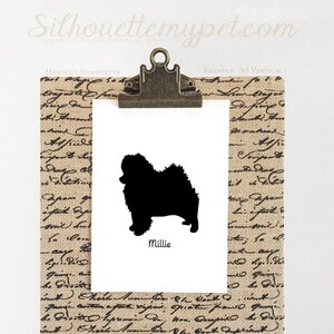 Pomeranian Silhouette Personalized Dog Portrait, Pet Gift, Hand Cut by SilhouetteMyPet Design:DOG-POM01 image 2