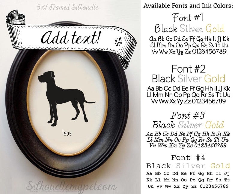 Great Dane Silhouette Dog Portrait | Hand-Cut Pet Memorial | Frame & Personalized Text Options image 4