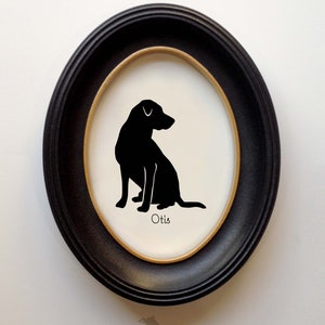 Labrador Retriever Silhouette Personalized Dog Portrait, Pet Gift, Hand Cut by SilhouetteMyPet Design: DOG-LAB03