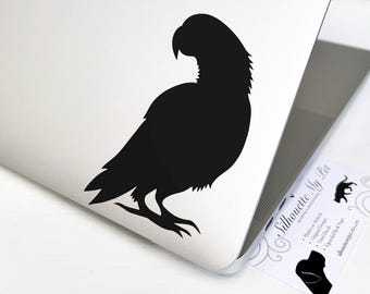African Grey Parrot Vinyl Decal - Bird Bumper Sticker - SilhouetteMYpet Design:BIR-AGR01