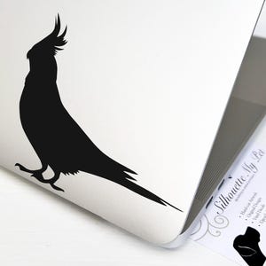 Cockatiel Vinyl Decal - Bird Bumper Sticker - SilhouetteMYpet Design:BIR-CTL01
