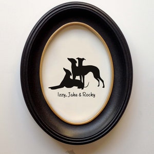 Italian Greyhound Silhouette Personalized Dog Portrait, Pet Gift, Hand Cut by SilhouetteMyPet Design:DOG-IGH05