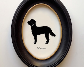 Irish Doodle Silhouette Personalized Dog Portrait, Pet Gift, Hand Cut by SilhouetteMyPet Design: DOG-IOO01