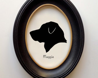 Labrador Retriever Silhouette Personalized Dog Portrait, Pet Gift, Hand Cut by SilhouetteMyPet Design: DOG-LAB06