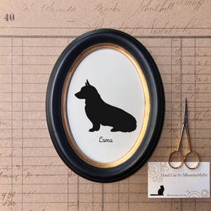 Pembroke Welsh Corgi Silhouette Dog Portrait, Pet Gift, Hand Cut by SilhouetteMyPet Design:DOG-PWC04