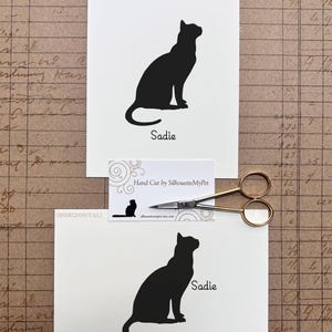 Bengal Cat Silhouette Portrait | Hand-Cut Pet Memorial | Frame & Personalized Text Options Unframed (Horizontal ⇆) 5x7