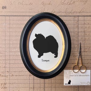 Keeshond Silhouette Dog Portrait, Pet Gift, Hand Cut by SilhouetteMyPet Design:DOG-KSD01