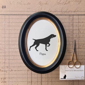 German Shorthaired Pointer Silhouette Dog Portrait, Pet Gift, Hand Cut by SilhouetteMyPet Design:DOG-GSP02