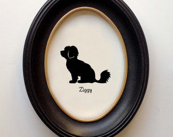 Morkie Silhouette (Maltese Poodle Mix) Personalized Dog Portrait, Pet Gift, Hand Cut by SilhouetteMyPet Design:DOG-MKE01