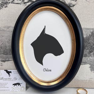 Bull Terrier Silhouette Dog Portrait, Pet Gift, Hand Cut by SilhouetteMyPet Design:DOG-BUT04