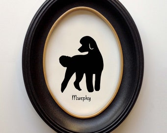Poodle Silhouette (Standard) Personalized Dog Portrait, Pet Gift, Hand Cut by SilhouetteMyPet Design:DOG-SPO06