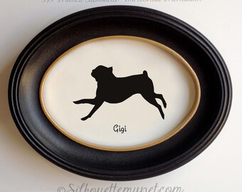 Brussels Griffon (short haired) Silhouette Personalized Dog Portrait, Pet Gift, Hand Cut by SilhouetteMyPet Design:DOG-BSG03