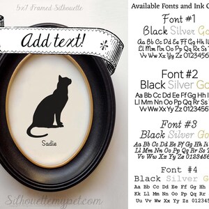 Bengal Cat Silhouette Portrait | Hand-Cut Pet Memorial | Frame & Personalized Text Options imagen 4