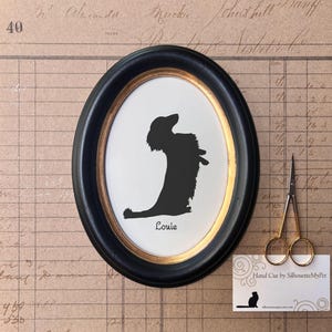 Longhaired Dachshund Silhouette Dog Portrait, Pet Gift, Hand Cut by SilhouetteMyPet Design: DOG-DAC04